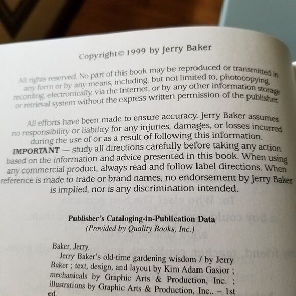 Jerry Baker's Old time gardening wisdom hardcover book - Picture 5 of 6